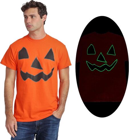 Jack O'Lantern Halloween Pumpkin Men's Orange Short Sleeve Tee in Saudi Arabia