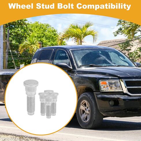5 Pcs M12x1.25 Wheel Lug Stud for Jeep Liberty 2003-2007 Front Rear Wheel Stud Bolt Set No.981861/6036123AA Alloy Steel Silver Tone in Saudi Arabia