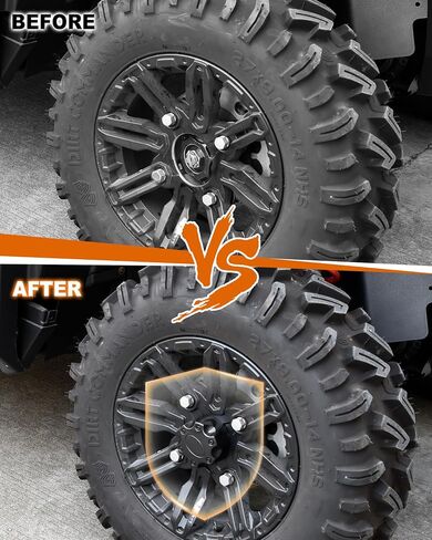 أغطية مركز العجلة لـ RZR Ranger، أغطية غطاء محور العجلة ذات حافة سوداء مقاس 14 بوصة لملحقات Polaris Ranger XP 1000 18-25/RZR XP 1000 14-23 (4 قطع، استبدال #1521509-521) in Kuwait