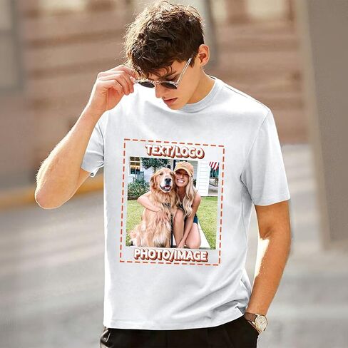 Custom T Shirts for Men Personalized T Shirts with Logo Text Picture Design Your Own Tee Shirt with Front & Back Print in Saudi Arabia