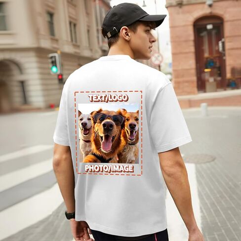 Custom T Shirts for Men Personalized T Shirts with Logo Text Picture Design Your Own Tee Shirt with Front & Back Print in Saudi Arabia