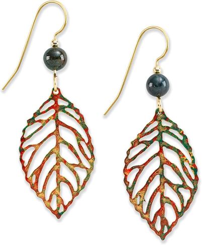 Silver Forest Earrings - open leaf fall colors in Saudi Arabia