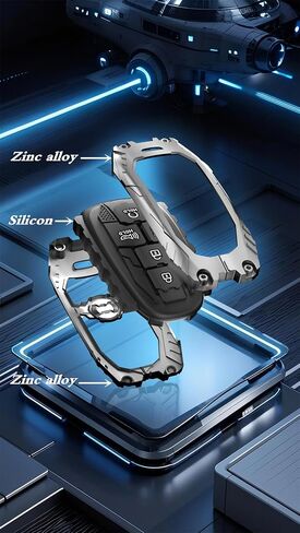غطاء مفتاح ثقيل لسيارة Hyundai، ملحقات حماية حافظة المفاتيح تناسب 2022 2023 2024 2025 Hyundai Sonata Tucson Santa Cruz (5 أزرار-فضي) in Kuwait