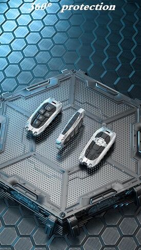 غطاء مفتاح ثقيل لسيارة Hyundai، ملحقات حماية حافظة المفاتيح تناسب 2022 2023 2024 2025 Hyundai Sonata Tucson Santa Cruz (5 أزرار-فضي) in Kuwait