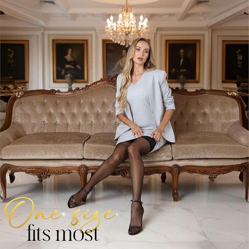 Thigh High Stockings for Women – Sheer Lace Tights with Wide Anti-Slip Top | Elegant Thigh High Socks in Kuwait