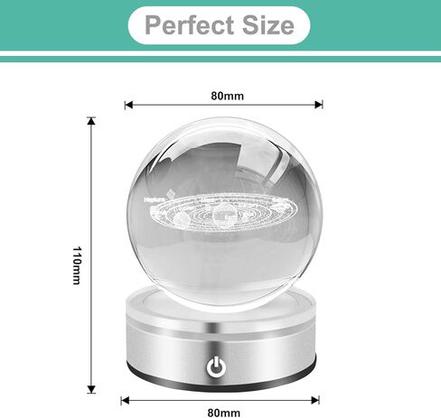 3D Galaxy Crystal Ball with Colorful Led Base, Space Astronomy Gifts Clear Glass Balls Crystal Sphere Religious Gifts for Her Him Birthday Women Mom Dad Funny Night Light in Saudi Arabia