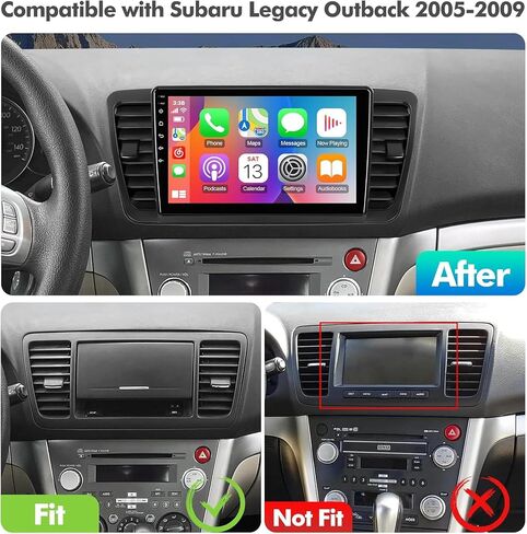 9 Inch IPS Touchscreen Android 12 Car Stereo for Subaru Legacy Outback 2005-2009 with Wireless CarPlay & Android Auto 2+32GB Car Radio, Support GPS, WiFi 6, Bluetooth,5.4, FM, Backup Camera, SWC, USB in Kuwait