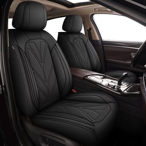 Car Seat Covers Fit for Dodge Charger 2007-2023 2024 2025 Full Set Seat Cover Waterproof Faux Leather, Compatible Airbag Automotive Cushion Protector(5 Seats, Red Line) in Saudi Arabia