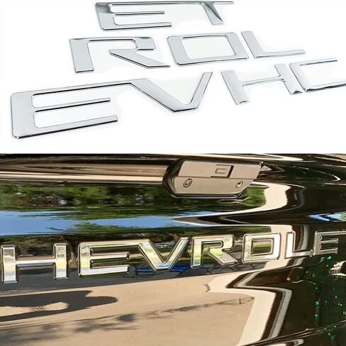 أحرف إدراج الباب الخلفي متوافقة مع Chevy Silverado 2019 2020 2021 2022 2023 2024 2025 ملحقات شارة شعارات خلفية ثلاثية الأبعاد مع لاصق قوي أسود غير لامع in Kuwait
