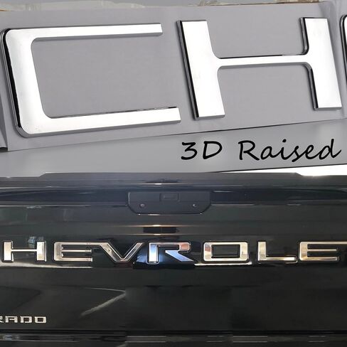 أحرف إدراج الباب الخلفي متوافقة مع Chevy Silverado 2019 2020 2021 2022 2023 2024 2025 ملحقات شارة شعارات خلفية ثلاثية الأبعاد مع لاصق قوي أسود غير لامع in Kuwait