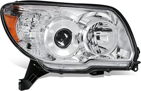 Auto Dynasty TO2502164 Factory Style Projector Headlight Lamp Compatible with Toyota 4Runner SR5/ Limited 2006-2009, Driver Left Side, Chrome Housing Amber Corner in Saudi Arabia