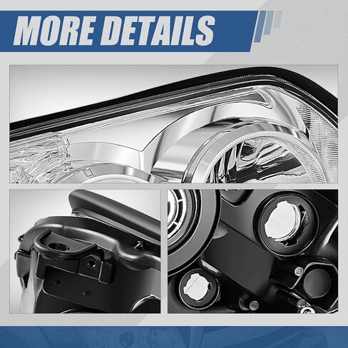 Auto Dynasty TO2502164 Factory Style Projector Headlight Lamp Compatible with Toyota 4Runner SR5/ Limited 2006-2009, Driver Left Side, Chrome Housing Amber Corner in Saudi Arabia