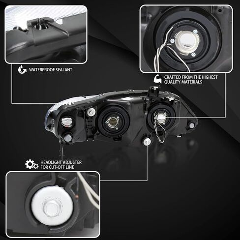 AUTOZENSATION متوافق مع 2006-2011 Honda Civic Sedan 4DR، مصابيح أمامية LED DRL دخانية in Kuwait