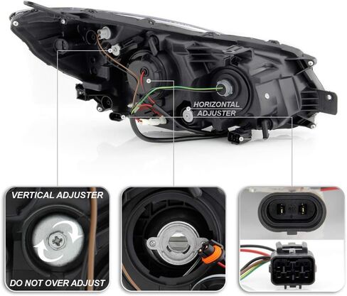 ACANII - For [Halogen Model] 2012-2015 Subaru Impreza Black Housing Smoked Lens LED Tube Projector Headlights Headlamps in Saudi Arabia