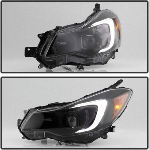 ACANII - For [Halogen Model] 2012-2015 Subaru Impreza Black Housing Smoked Lens LED Tube Projector Headlights Headlamps in Saudi Arabia