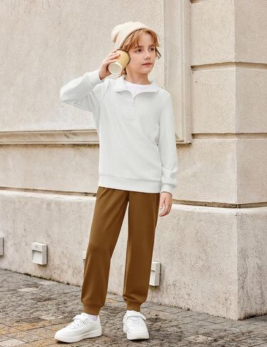 Arshiner Boys Clothes Half Zip Sweatshirt and Pants Outfit 2Pcs Fall Winter Sweatsuit Set for Kids 2-10 Years in Saudi Arabia