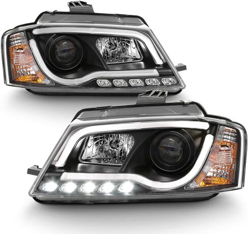 ACANII - For 2009-2012 Audi A3 Black Housing LED DRL RS5 Style Projector Headlight Headlamp Assembly, Driver & Passenger in Saudi Arabia