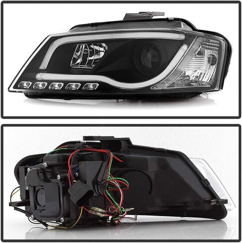 ACANII - For 2009-2012 Audi A3 Black Housing LED DRL RS5 Style Projector Headlight Headlamp Assembly, Driver & Passenger in Saudi Arabia