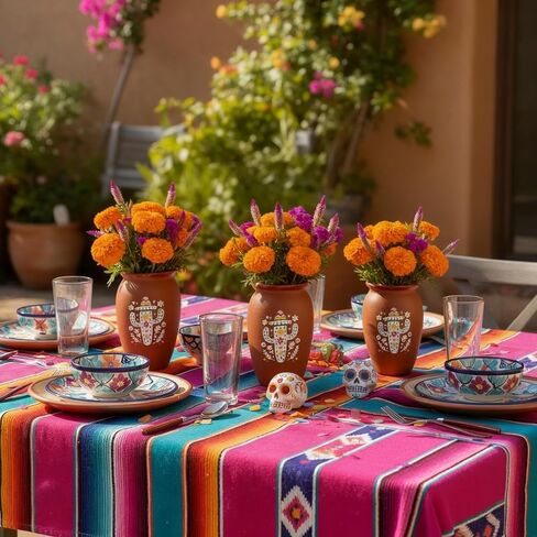 6Pcs 15oz Cantaritos De Barro,Dia De Los Muertos Vases Set,Terracotta Vase for Mexican Decor,Jarritos De Barro Mexicanos Pottery Cocktail Glasses for Tequila,Margaritas in Saudi Arabia