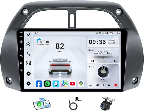 ستيريو راديو سيارة لتويوتا RAV4 2001-2006: 9 بوصة 1280 * 800P IPS شاشة تعمل باللمس مع CARPLAY اللاسلكي Android Auto 5G WiFi 1080p الكاميرا الاحتياط in Kuwait