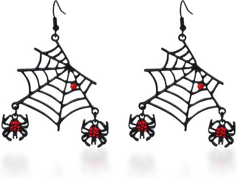 Halloween Earrings for Women Multiple Spooky Styles Halloween Jewelry Pumpkin Ghost Spider Web Stud Earrings Jewelry Gift with Pouch in Saudi Arabia
