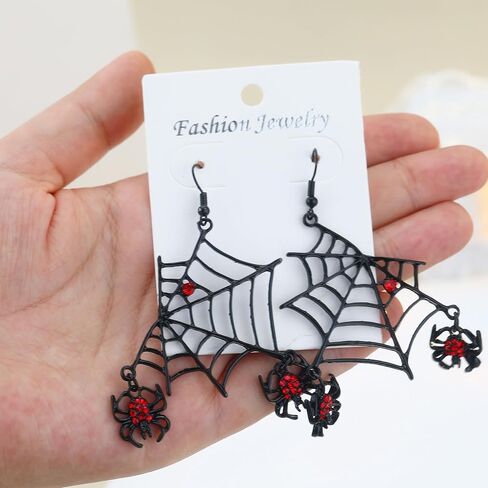 Halloween Earrings for Women Multiple Spooky Styles Halloween Jewelry Pumpkin Ghost Spider Web Stud Earrings Jewelry Gift with Pouch in Saudi Arabia