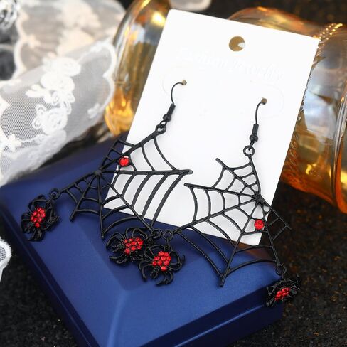 Halloween Earrings for Women Multiple Spooky Styles Halloween Jewelry Pumpkin Ghost Spider Web Stud Earrings Jewelry Gift with Pouch in Saudi Arabia