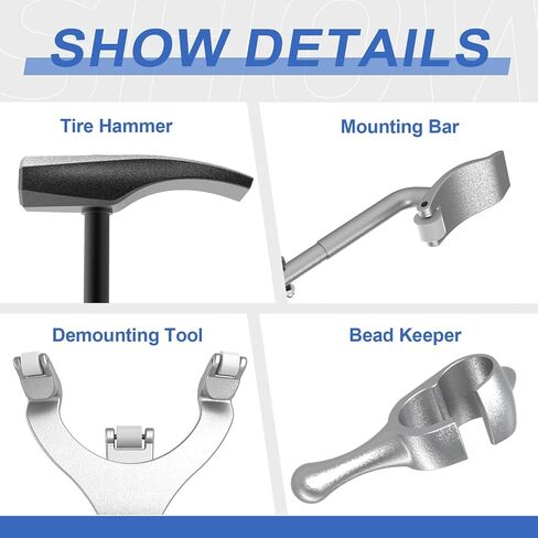 Steel Tire Mount Demount Tool 22.5" to 24.5" Semi Tire Changing Tool to Tire Hammer with Extra Bead Keeper, Tubeless Truck Bead Breaker Manual Tire Changing Tools for Car Repairing in Saudi Arabia