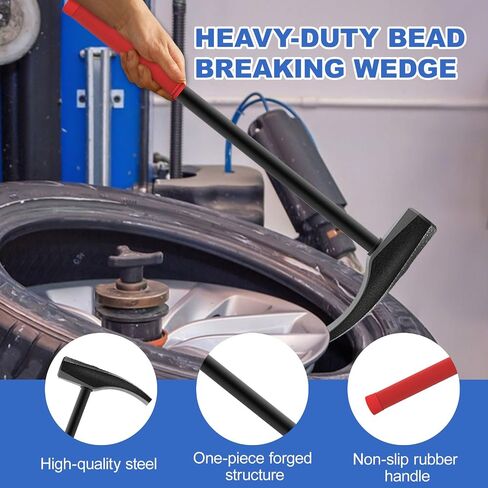 Steel Tire Mount Demount Tool 22.5" to 24.5" Semi Tire Changing Tool to Tire Hammer with Extra Bead Keeper, Tubeless Truck Bead Breaker Manual Tire Changing Tools for Car Repairing in Saudi Arabia