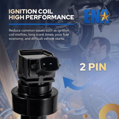 ENA Set of 4 Ignition Coil Packs L4 1.6L 2012 2013 2014 2015 2016 2017 Compatible with Kia Rio Soul Hyundai Accent Veloster 1.6 Coils for UF652 C1803 273012B100 in Saudi Arabia