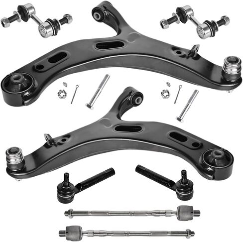 Front Lower Control Arm with Ball Joint Fit for Subaru Legacy/Outback 2010 2011 2012 2013 2014 Inner Tie Rod with 0.61 inch (15.5mm) Threads - 6 PCS Suspension Kit K623344 K623343 in Saudi Arabia