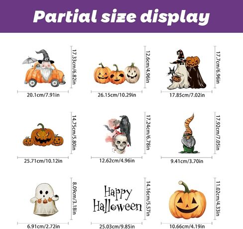 102Pcs Halloween Window Clings Decorations, 8 Sheets Halloween Window Sticker Ghosts Pumpkins for Office Classroom Home Indoor Party Supplies Window Glass Display in Saudi Arabia