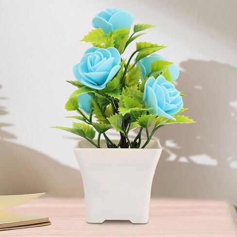 1PC Artificial Plant Bonsai Mini Rose Foam Fake Plant Potted Home Wedding Room Table Decoration Accessories (Rose Red) in Saudi Arabia