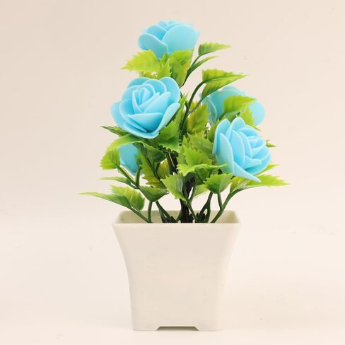 1PC Artificial Plant Bonsai Mini Rose Foam Fake Plant Potted Home Wedding Room Table Decoration Accessories (Rose Red) in Saudi Arabia