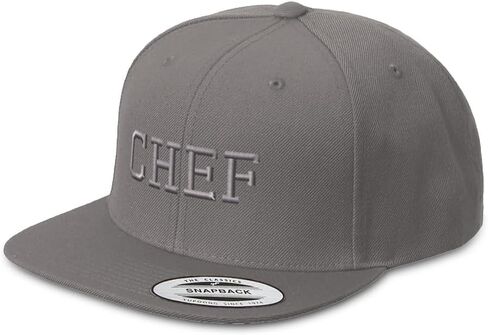 Custom Snapback Hat for Men Flat Brim Hats Silver Letters Chef Cooking Embroidery Embroidered Flat Bill Hat in Saudi Arabia