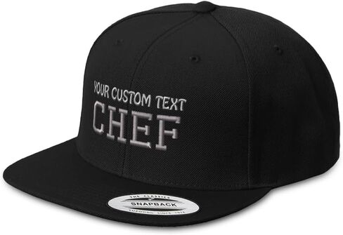 قبعة Snapback مخصصة للرجال قبعات مسطحة بحواف فضية وحروف فضية للشيف والطبخ والتطريز وقبعة بيل مسطحة مطرزة in Kuwait