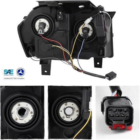 AKKON- Fit 2005 2006 2007 Jeep Grand Cherokee Headlight w/LED Tube DRL Lamp Replacement Driver - Passenger Chrome Housing Pair/Set in Saudi Arabia
