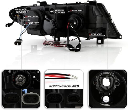 ACANII - For [Halogen Model] 2002-2005 BMW E46 Sedan 3-Series LED Halo Chrome Projector Headlights Headlamps Assembly in Saudi Arabia