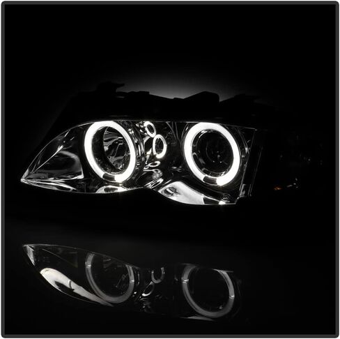 ACANII - For [Halogen Model] 2002-2005 BMW E46 Sedan 3-Series LED Halo Chrome Projector Headlights Headlamps Assembly in Saudi Arabia