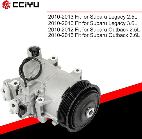 cciyu AC Compressor for Car 2010-2016 for Subaru Legacy for Subaru Outback 3.6LAir Conditioning Compressor with Clutch 6 Grooves 73111AJ000 in Saudi Arabia
