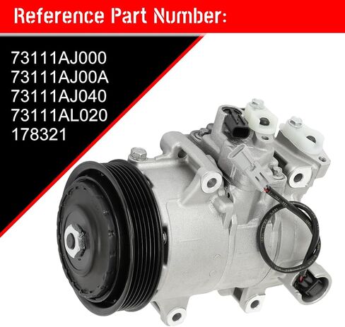 cciyu AC Compressor for Car 2010-2016 for Subaru Legacy for Subaru Outback 3.6LAir Conditioning Compressor with Clutch 6 Grooves 73111AJ000 in Saudi Arabia