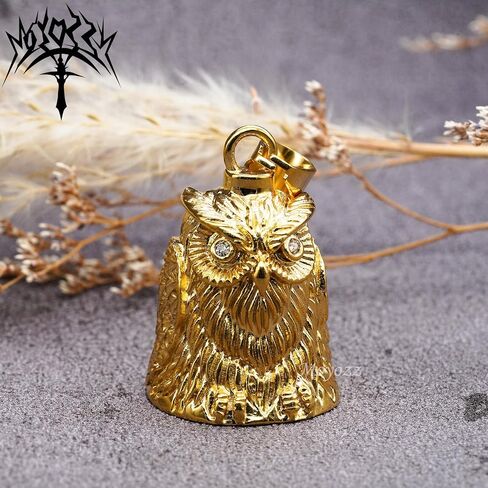 Vintage Punk Lucky Bird Owl Guardian Motorcycle Bell with Hanger for Biker,Good Luck Keychain & Motorcycle Accessories in Kuwait
