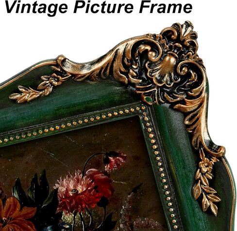 8x10 Black Vintage Picture Frame with Mat for 5x7 or 8 x 10 Photos, Ornate Baroque Gothic Victorian Frames, Tabletop or Wall Display, Antique Home Decor Accent in Saudi Arabia