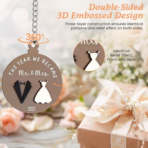 LukieJac Wedding Gifts for Couples 2025,Rustic Rotating Floating Mr and Mrs 4x6 Picture Frame Wedding & Engagement Gifts for Newlyweds, Bridal Shower Present for Bride to Be in Kuwait