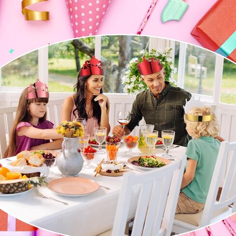 Nezyo 360 Pcs Golden Paper Crowns Bulk Gold King and Princess Party Crown Hats Caps for Boys Girls Adults Birthday Celebration Supplies Baby Shower Photo Props in Kuwait