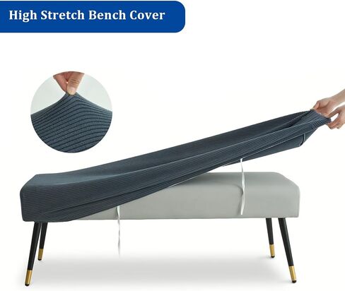 Stretch Dining Bench Covers, Jacquard Bench Seat Protector Slipercover, Rectangular Bench Cover for Bedrooms, Living Rooms, Kitchen(Olive Green) in Saudi Arabia