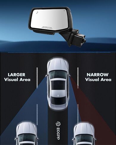 ECCPP Towing Mirrors Compatible With 1988-1998 For Chevrolet For C/K Pickup For Suburban With Left Right Side With Power Heated Turn Signal Light Clearance light Back up lamp Black Texture in Saudi Arabia