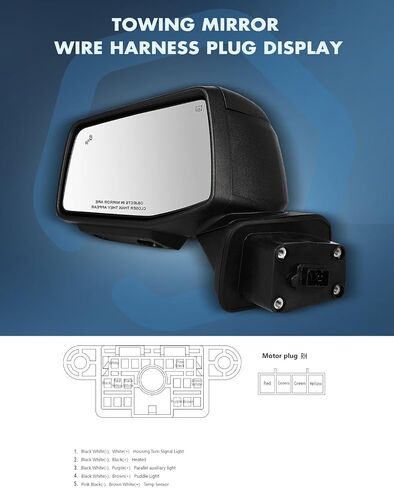 ECCPP Towing Mirrors Compatible With 1988-1998 For Chevrolet For C/K Pickup For Suburban With Left Right Side With Power Heated Turn Signal Light Clearance light Back up lamp Black Texture in Saudi Arabia
