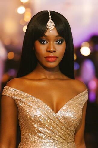 Touchstone Indian Bollywood Stylish Contemporary Designer Jewelry Wedding Head Accessory Mangtika with Beautiful Chain for Women in Gold or Silver Tone for Women. in Kuwait