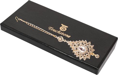 Touchstone Indian Bollywood Stylish Contemporary Designer Jewelry Wedding Head Accessory Mangtika with Beautiful Chain for Women in Gold or Silver Tone for Women. in Kuwait